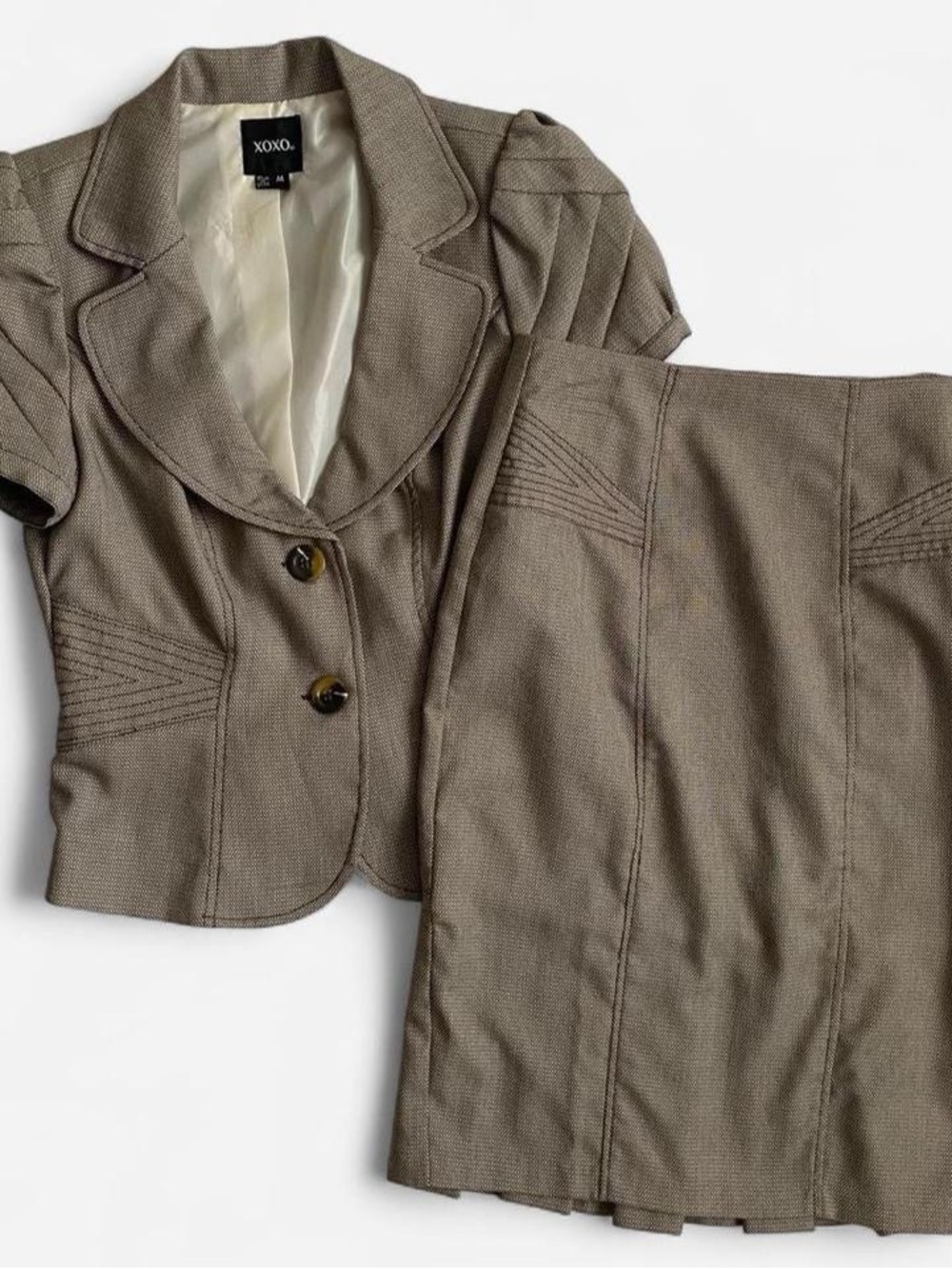 Vintage Y2K XOXO brown skirt suit set